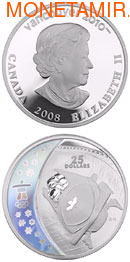 Канада 25 долларов 2008. Ванкувер - бобслей