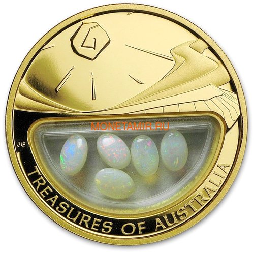  100  2008     (Australia 100$ 2008 Treasures of Australia Opals 1oz Gold Proof Coin)..K3,5G ()