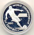Чемпионат мира 1990. (Футболист с мячом). Ямайка 25 долларов 1990.