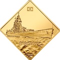Палау 500 долларов 2010 Линкор Ришелье Боевые Корабли (Palau 500$ 2010 Richelieu Battleships 2,5oz Gold).Арт.60