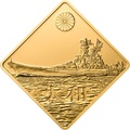 Палау 500 долларов 2008 Линкор Ямато Боевые Корабли (Palau 500$ 2008 Yamato Battleships 2,5oz Gold).Арт.60