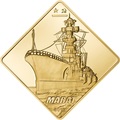 Палау 500 долларов 2010 Линкор Марат Боевые Корабли (Palau 500$ 2010 Marat Battleships 2,5oz Gold).Арт.60