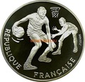 Франция 100 франков 1991 Баскетбол Два игрока (France 100 francs 1991 Basketball Silver Coin).Арт.000098637332/60