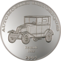 Конго 10 франков 2003 Рено 1922 года История Автомобилей (Congo 10 Francs 2003 Renault 1922 Car History Silver Coin).Арт.