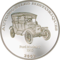 Конго 10 франков 2002 Форд Модель Т 1915 года История Автомобилей (Congo 10 Francs 2002 Ford Model T 1915 Car History Silver Coin).Арт.