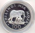 Слоны. Танзания 100 шиллингов 1986.