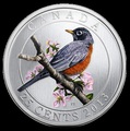 Канада 25 центов 2013. Странствующий дрозд