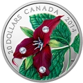 Канада 20 долларов 2014 Цветок Триллиум Прямостоячий Капля Дождя (Canada 20C$ 2014 Flower Trillium Raindrop Swarovski Silver Proof).Арт.000374548352/67