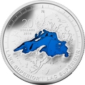 Канада 20 долларов 2014 Озеро Верхнее Великие Озера (Canada 20C$ 2014 Lake Superior Great Lakes Silver Proof).Арт.000327945704/67