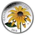 Канада 20 долларов 2015 Цветок Черноглазая Сьюзен Капля Дождя (Canada 20C$ 2015 Black-Eyed Susan Flower Raindrop Swarovski Silver Proof).Арт.000532750830/60