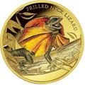 Ниуэ 100 долларов 2014 Плащеносная Ящерица Замечательные Рептилии (Niue $100 2014 Frilled Neck Lizard Remarkable Reptiles 1oz Gold Proof Coin).Арт.85