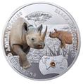 Ниуэ 1 доллар 2014.Черный Носорог – Вымирающие виды животных.Арт.60