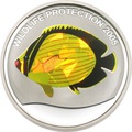 Конго 10 франков 2005.Рыба-бабочка(Chaetodon austriacus) (призма).Арт.60