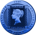 Остров Вознесения 1 крона 2015.Синяя марка – Два пенни (Two Penny Blue).Арт.60