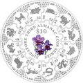 Сингапур 34 доллара 2016.Третий альманах - Лунный календарь.Орхидея (монета пазл).Арт.60