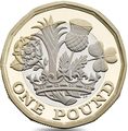 Великобритания 1 фунт 2017 Новый фунт Символы Королевства (Биметалл).Арт.000062853971/60