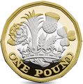 Великобритания 1 фунт 2017 Новый фунт Символы Королевства.Арт.000435353973/60