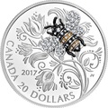 Канада 20 долларов 2017 Пчела серия Насекомые из Драгоценных Камней (Canada 20$ 2017 Bee Bejeweled Bugs Silver Coin).Арт.60