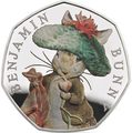 Великобритания 50 пенсов 2017 Кролик Бенджамин Банни Персонажи Беатрис Поттер (UK 50 pence 2017 Benjamin Bunny Rabbit on the last Beatrix Potter Silver).Арт.60