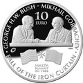 Мальта 10 евро 2015 Буш и Горбачев Саммит на Мальте Падение Железного Занавеса (Malta 10E 2015 M.Gorbachev & G.Bush Fall of the Iron Curtain).Арт.000427555554/60