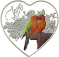 Токелау 1 доллар 2018 Любовь Попугаи Сердце (Tokelau 1$ 2018 Love Parrots Bird Heart Shaped).Арт.000462256510/60
