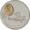 Канада 20 долларов 1992 Де Хэвиленд Джипси Мот Муртон А.Сеймура Авиация (Canada 20$ 1992 Aviation Series De Havilland Gipsy Moth Murton A.Seymour 1oz Silver Coin).Арт.68