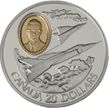 Канада 20 долларов 1996 Авро Канада CF-105 Стрела Джим Чамберлен Авиация (Canada 20$ 1996 Avro Canada CF-105 Arrow Jim Chamberlin Aviation Series 1oz Silver Coin).Арт.68