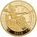 Великобритания 500 фунтов 2019 Британия (GB 500&#163; 2019 Britannia 5 Oz Gold Proof Coin).Арт.67