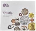 Великобритания 5 фунтов 2019 Королева Виктория 200 лет Корабль Паровоз Велосипед (GB 5&#163; 2019 200th Anniversary of the Birth of Queen Victoria Brilliant Uncirculated Coin) Блистер.Арт.67
