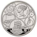 Великобритания 5 фунтов 2019 Королева Виктория 200 лет Корабль Паровоз Велосипед (GB 5&#163; 2019 200th Anniversary of the Birth of Queen Victoria Silver Proof Coin).Арт.67