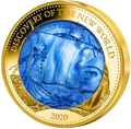   100  2020        (Solomon Isl 100$ 2020 Discovery of the New World Leif Erikson Mother of Pearl Gold Coin Proof)..25/90