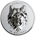 Канада 25 долларов 2019 Волк Многогранная Голова (Canada 25$ 2019 Wolf Multifaceted Animal Head 1 oz Silver Coin).Арт.65