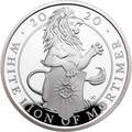 Великобритания 2 фунта 2020 Белый Лев Мортимера серия Звери Королевы (GB 2&#163; 2020 Queen's Beast White Lion of Mortimer Silver Coin).Арт.65