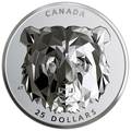 Канада 25 долларов 2019 Медведь Гризли Многогранная Голова (Canada 25$ 2019 Grizzly Bear Multifaceted Animal Head 1 oz Silver Coin).Арт.65
