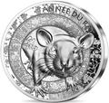 Франция 20 евро 2020 Год Крысы Лунный Календарь (France 20E 2020 Year of the Rat Lunar High Relief Silver Coin).Арт.65