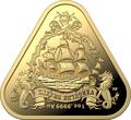 Австралия 100 долларов 2020 Корабль Вергюлде Драк Австралийские Кораблекрушения (Australia 100$ 2020 Vergulde Draeck Australian Shipwrecks 1 oz Gold Triangular Investment Coin).Арт.65