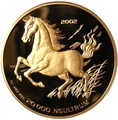  20000  2002   (Bhutan 20000 Ngultrum 2002 Horse Lunar 5oz Gold Coin)..65
