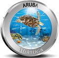 Аруба 5 флоринов 2019 Черепаха Тортуга (Aruba 5 Florin 2019 Turtuga Silver Coin).Арт.88