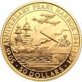 Соломоновы острова 50 долларов 1991 Перл Харбор Слаб (Solomon Isl 50$ 1991 Pearl Harbor 0,5oz Gold Coin PCGC PR69DCAM).Арт.K1,8G/92