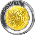   25  2022      ( Cook Isl 2022 25$ Year of the Tiger Mother of Pearl 5oz Silver Coin Proof )..92