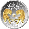Фиджи 10 долларов 2022 Год Тигра Лунный Календарь Жемчужина ( Fiji 10$ 2022 Lunar Tiger Pearl 1 oz Silver Coin ).Арт.92