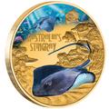 Ниуэ 100 долларов 2021 Скат серия Смертельно Опасные ( Niue 2021 $100 Stingray Deadly and Dangerous 1oz Gold Proof Coin )Арт.92
