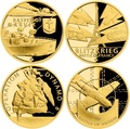 Ниуэ 4х25 долларов 2020 Великая Отечественная Война 1940 год Набор Золотых Монет Нарвик Франция Операция Динамо Британия Корабль Самолет Танк (Niue 4х25$ 2020 Set Gold Coins War 1940 Narvik France Ope