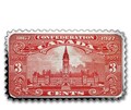 Канада 20 долларов 2018 Здание Парламента 1927 серия Исторические Марки Канады (2018 Canada $20 Parliament Building 1927 Canada's Historical Stamps 1oz Silver Coin).Арт.92