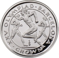 Гибралтар 1/5 кроны 1991 Марафон Олимпиада в Барселоне (Gibraltar 1/5 Crown 1991 Marathon Runners Barcelona Olympics Platinum Coin).Арт.30499K0,6Pt/E92