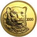 Монголия 1000 тугриков 2000 Пантера Бриллиантовые Глаза (Mongolia 1000 Tugrik 2000 Panthera Diamond Eyes Gold Coin).Арт.33617K0,6G/92
