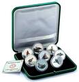  1  2009   8  (Oman 1 rial 2009 Set of 8 Coins Birds Coloured Silver Proof)..