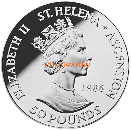      50  1986   (St. Helena Ascension 50 pounds 1986 165th Anniversary of Napoleon's Death)..65 (,  1)