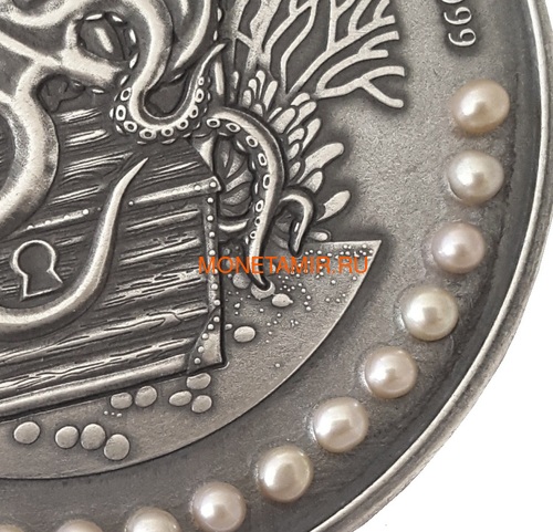  35  2019        3  (Ghana 3x5 Cedis 2019 Treasures of the Deep Sea Ship Anchor Octopus Pearls Silver Coin Set)..002261357240/65 (,  4)