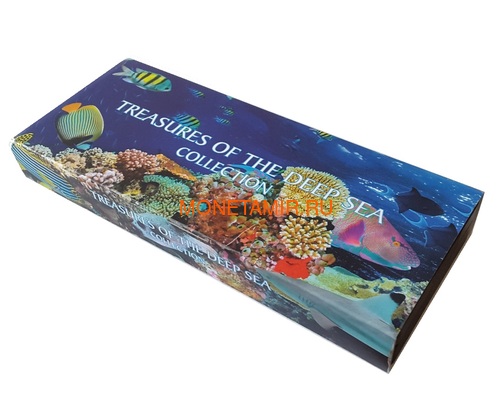  35  2019        3  (Ghana 3x5 Cedis 2019 Treasures of the Deep Sea Ship Anchor Octopus Pearls Silver Coin Set)..002261357240/65 (,  8)